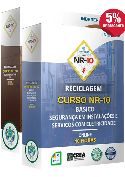 COMBO Cursos Online NR-10 - Básico + Reciclagem Complementar